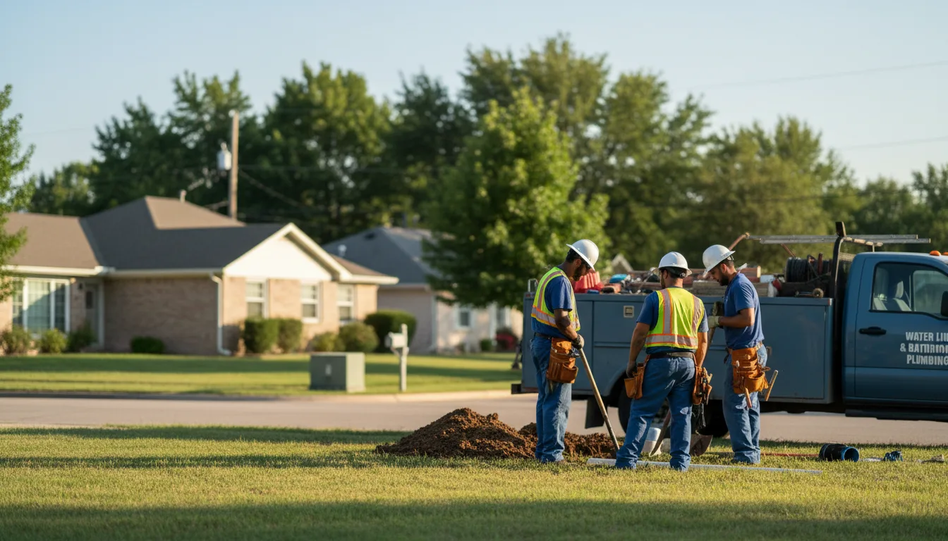 Residential water line and bathroom plumbing service in Hazel, SD